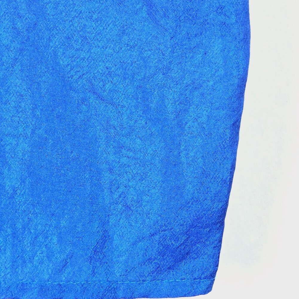 Vtg Laura & Jayne Two Collection Bright Blue Silky Big Button Pocket Blouse, 18W - Picture 5 of 6